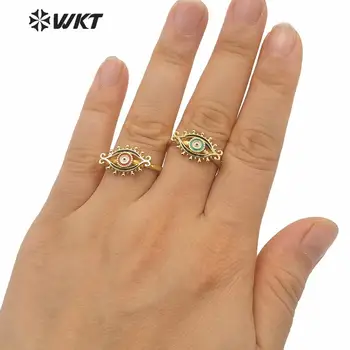 WT-MR016 en-Gros de femei de moda de aur galvanizare deochi inel fermecator inel de aur lady petrecere de noapte inele