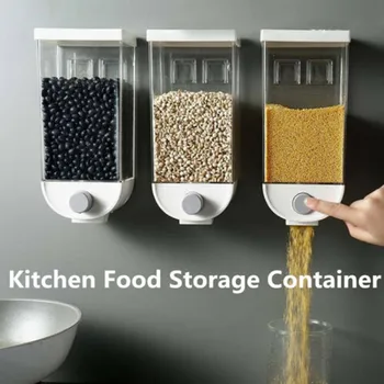 Design unic Bucătărie Alimentare Container de Depozitare Cereale Distribuitor de fulgi de Ovăz Montat pe Perete capacul Cutiei se poate de etanșare cutie convenabil