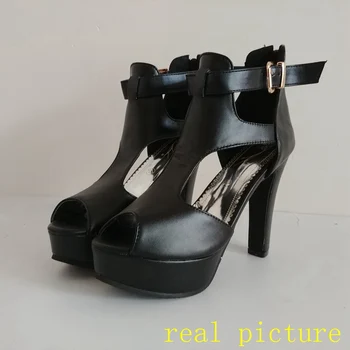 FURA CAT Femeile Pompe Tocuri Platforma Pantofi Peep Toe Catarama Primăvară pantofi cu Toc Doamnelor Pantofi de Partid Galben Dimensiune 34-43 A1102