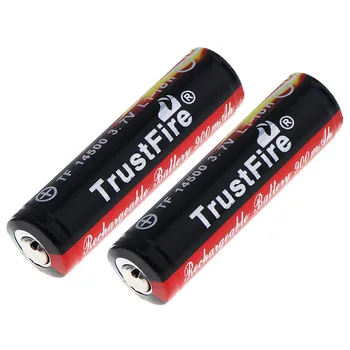 2 buc acumulator TrustFire 3.7 V 900mAh 14500 Li-ion Baterie Reîncărcabilă Litiu Ion Baterii Protejate cu PCB pentru Lanterne LED-uri