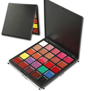25 De Culori Paleta De Rujuri Rezistent La Apă De Lungă Durată Pigment Stil De Moda Negru Violet Buze Machiaj Paleta De Instrumente Cosmetice