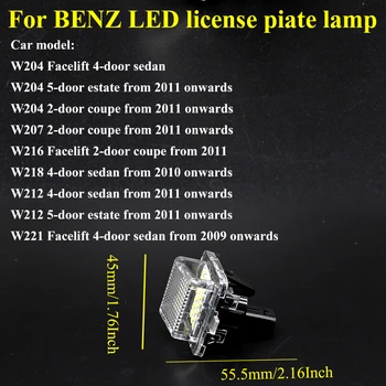 2 buc/set Canbus LED numărul de Lumină de inmatriculare pentru Mercedes Benz W204 W212 W221 W216 W207 W218