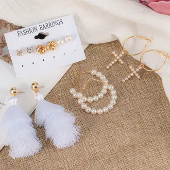 Vintage Tassel Cercei cu perle Pentru Femei Boemia Cercei Set Mare Legăna Cercei Picătură 2020 Tendință Brincos Femeie Moda Bijuterii