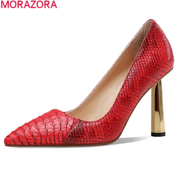 MORAZORA 2021 Vara Noi de Sosire, Femeile Pompe de Înaltă Calitate Elegant Petrecere de Nunta Pantofi de Vara Superficial Doamnelor Pantofi Roșii