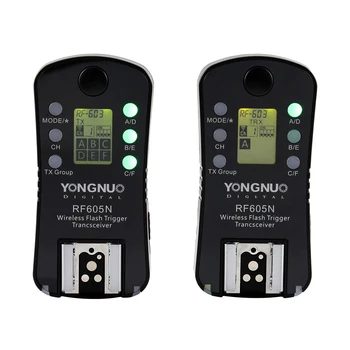 Yongnuo RF Digital 605N FSK 2.4 GHz Radio Wireless Flash Trigger costum pentru aparate foto Nikon