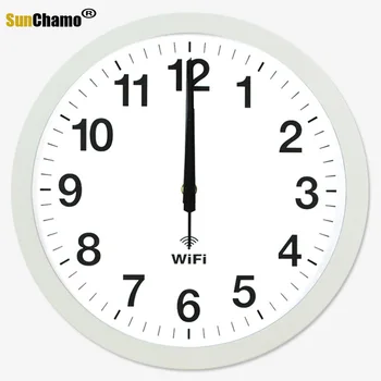Elegant, Inteligent WIFI Automat Timpul de Sincronizare de Rețea Ceas Mut Ceas de Perete Modern Living Minimalist Cuarț Ceas Acasă