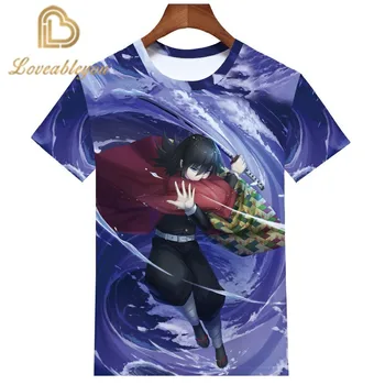 Demon Slayer Moda Demon Slayer T Cămașă Bărbați și Femei Top Teuri Kimetsu Nu Yaiba Streetwear Harajuku Anime Japonez T-shirt