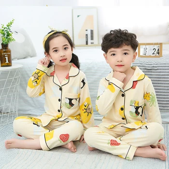 Baieti Pijamale de Bumbac 2020 Toamna Iarna cu Maneca Lunga pentru Copii Cârpă Fata Pijamale Seturi de Cald Fete Pijamale Seturi de Copii Acasă Pânză