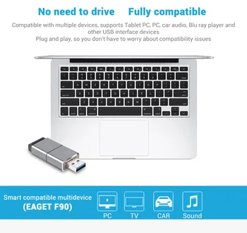 EAGET 64G F90 USB 3.0 Flash Drive Pen Drive Ultra Rapid Metal Mini USB 3.0 Memorie de Stocare Extern U Disc