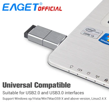 EAGET 64G F90 USB 3.0 Flash Drive Pen Drive Ultra Rapid Metal Mini USB 3.0 Memorie de Stocare Extern U Disc