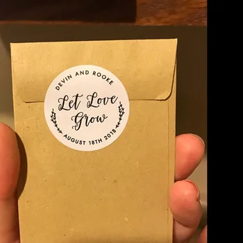 Personalizați textul lasă Dragostea Să Crească cadou de Nunta Autocolante Sigilii Botanică pachet de semințe etichete de ziua copilului duș favoruri cadou autocolant