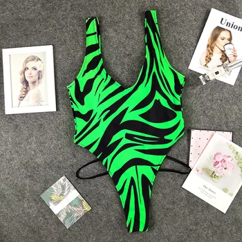 Noua Sexy Tiger Print-O Singură Bucată De Costume De Baie Push Up Costume De Baie Femei Body Decupat Costum De Baie Pe Plajă Uzura Monokini Swimsuit Femei