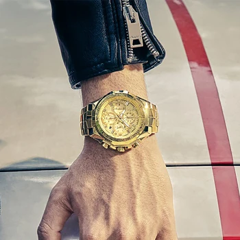 Relojes hombre 2020 WWOOR Brand de Lux Mens Ceasuri de Aur Mare Dial Chronograph Ceas Barbati Sport Cuarț Impermeabil Ceas de mână de sex Masculin