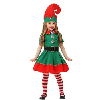 Bărbați Femei Fată Băiat De Crăciun Moș Crăciun Costum Copii Pentru Copii De Familie Adult Elf Verde, Cosplay, Costume De Carnaval, Articole Party