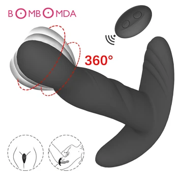 Rotație Silicon Fund Anus Vibratoare Sex Masculin, Prostata Pentru Masaj Anal Plug De Control De La Distanță Vibrator Dopuri Anale Adult Jucărie Sexuală Pentru Bărbați