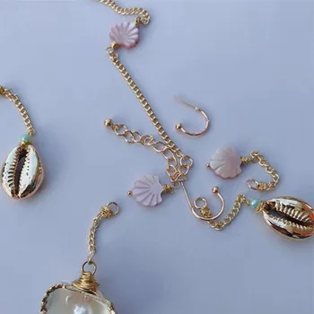 2020 de aur nou-placa shell cercei pandantiv femei de moda stil coreean oorbellen bijuterii naturale lucrate manual din scoici de pe plajă accesoriu