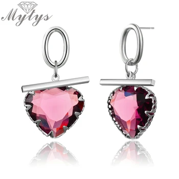 Mytys Inima Roz de Cristal Picătură Cercei pentru Femeile de Ziua Îndrăgostiților Cadou Bijuterii Legăna de Cristal de la Faimosul Brand CE653