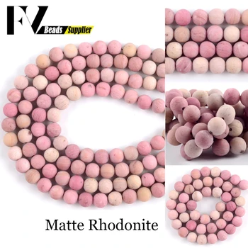 Naturale Plictisitoare Lustruit Mat Rodonit Rotunde de Piatra Margele Vrac 4mm-12mm Margele Pentru Bijuterii DIY Bratari Accesorii 15