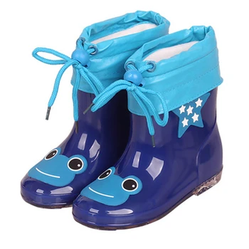 New sosire Copii Ploaie cizme Impermeabil anti-alunecare Băieți fete din Bumbac cizme Toamna Iarna Student rainboots Copii pantofi 06A