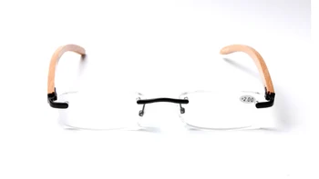 Fără Ramă Cadru De Lemn Ochelari De Citit Bărbați Femei Slim Dioptrie Baza De Prescriptie Medicala Presbyopic Ochelari De Vedere Cu Cazul De Cadouri Ambalare De Rășină Len