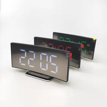 Ceas Digital De Alarmă Curbat Estompat Led Electronic Digital Desktop Clock Pentru Copii Dormitor Număr Mare Ceas De Masa Usoare