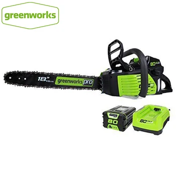 GreenWorks Pro GCS80420 80V de 18 Inch cu Acumulator Drujba ca putere pe Benzina drujba, 4Ah Li-Ion și Încărcător Incluse