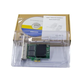 4 port RJ45 Cip Intel I350AM4 PCI Express 1X Quad Port Gigabit Ethernet lAN adapter card PCIE X1 Lan Adaptor placa de Retea