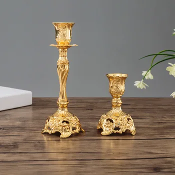 2 BUC/set de Aur/Argint Europa de metal lumânare stand dumnezeu sfeșnice de metal antichități masă acasă decoratiuni sfesnice