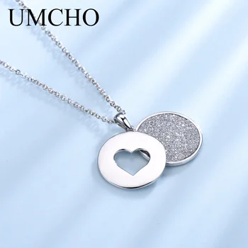 UMCHO Argint 925 Neklace Inima Romantic Pandantive & Coliere Pentru Fete Aniversare Cadou Bijuterii Cu Lanț