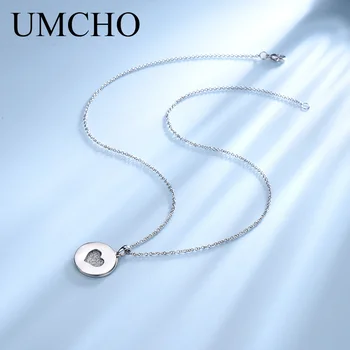 UMCHO Argint 925 Neklace Inima Romantic Pandantive & Coliere Pentru Fete Aniversare Cadou Bijuterii Cu Lanț