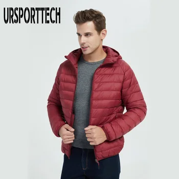 Noua Moda Ultra-Ușor, În Jos Jacheta Barbati Toamna Iarna Cu Gluga Rezistent La Apă În Jos Jachete Masculine Casual De Iarnă Caldă Jos Haina De Dimensiuni Mari