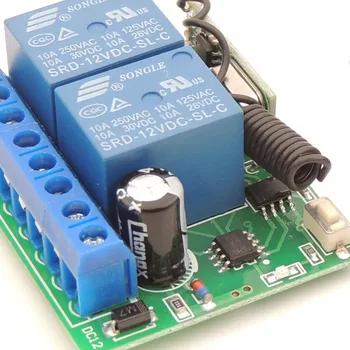 433MHz Universal Control de la Distanță DC12V 10Amp 2 CANALE RF Releu Transmițător și Receptor Moudle Pentru extinderea ușa\poarta Controller/DIY
