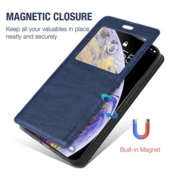 Pentru Samsung Galaxy M30S Caz Pentru Samsung Galaxy M21 Fereastra de Vizualizare a Acoperi Magnet Invizibil și Slot pentru Card și să Stea