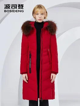 Bosideng un X-Lung haina de iarna pentru femei sacou în jos 90% rață jos îngroșa uza naturale blana blană de raton impermeabil B80141046