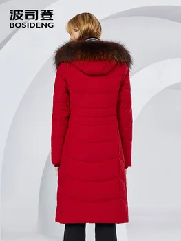 Bosideng un X-Lung haina de iarna pentru femei sacou în jos 90% rață jos îngroșa uza naturale blana blană de raton impermeabil B80141046