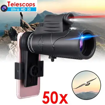 Monocular 50X60 Zoom Optic Ultra HD de Înaltă Transmisie Lentile de Telescop Suport Telefon Mobil de Fotografiere pentru IPhone Samsung