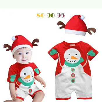 De înaltă Calitate, haine de Crăciun copilul Nou-născut Salopetă Boy Fata de Copii Romper Pălărie Capac Set mos craciun pentru copii costum Cadou de crăciun Utilaje