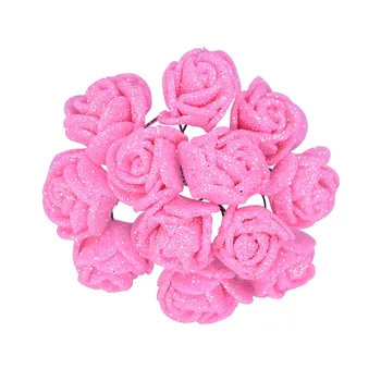 72pcs/lot 2cm Aur Roz, Roșu, Rose Red Glitter Spuma Crescut Flori Artificiale pentru Decor Nunta Cutie de Cadou Decorativ de Flori False