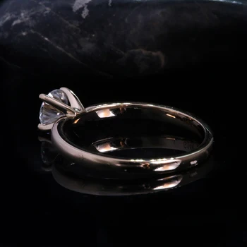 AEAW Alb Moissanite Inel de 0,3 ct 4mm Rotund Brilliant Cut Moissanite Inel Inel cu Diamant Aur de 14k