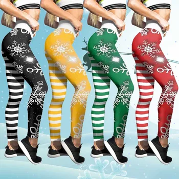 Femeile Crăciun Pantaloni De Imprimare Talie Mare Întindere Strethcy Fitness Jambiere Yoga Pantaloni Toamna Iarna Legging Pantaloni Mulati