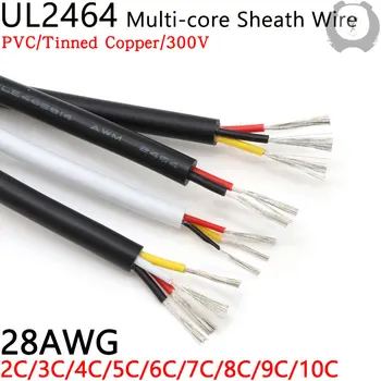 10M 28AWG UL2464 Învelite Cablu Canal Audio de pe Linia 2 3 4 5 6 7 8 9 10 Nuclee Izolate din Cupru Moale Cablu de Semnal de Control de Sârmă