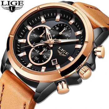 LIGE Ceas Brand de Top Ceasuri cu Cronograf Sport Impermeabil Ceas Ceasuri Militare de Lux pentru Bărbați Ceas Analog Quartz