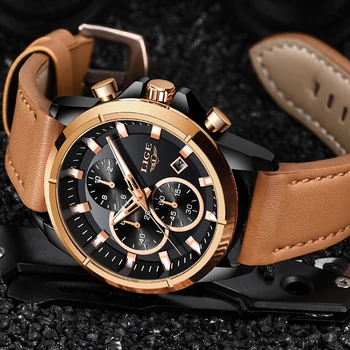 LIGE Ceas Brand de Top Ceasuri cu Cronograf Sport Impermeabil Ceas Ceasuri Militare de Lux pentru Bărbați Ceas Analog Quartz