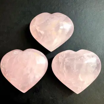 Inima în Formă de Trandafir Roz Naturale Cristal de Cuarț Piatră de Farmec Sculptate de Palmier Dragoste piatră de Vindecare pentru Diy Meșteșug a Face Bijuterii