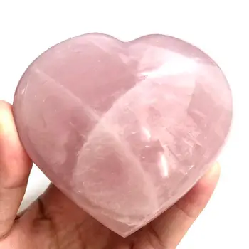 Inima în Formă de Trandafir Roz Naturale Cristal de Cuarț Piatră de Farmec Sculptate de Palmier Dragoste piatră de Vindecare pentru Diy Meșteșug a Face Bijuterii
