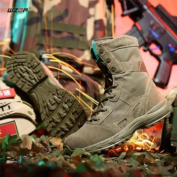 WZJP în aer liber Usoare Desert Boots Tactice Respirabil Tactice Cizme Barbati High-top Cizme de Luptă Pentru Camping&Drumeții Pantofi