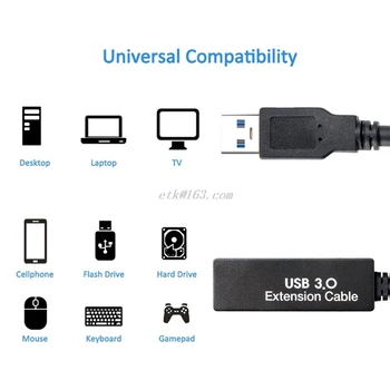 5m/10m/15m Cablu-prelungitor USB 3.0 Amplificarea Semnalului Linie de Date NOI/UE Plug Adaptor de Alimentare pentru Windows XP/Vista/7/Sisteme de OPERARE