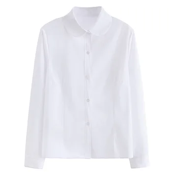 Rever Maneca Lunga Tricou Alb Femei Bluze de Lucru Uniform Harajuku Tricouri Casual Scoala de Afaceri de Agrement Sus Blusas Plus Dimensiune 5XL