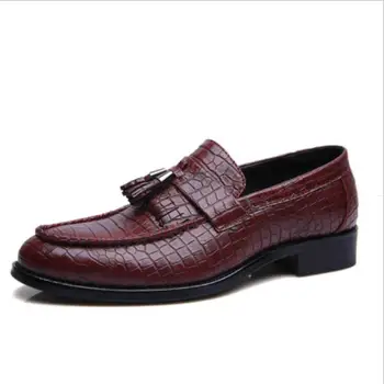 Noul Brand de Moda Moale din Piele de crocodil Respirabil Pantofi pentru Bărbați Ciucure Mocassins Bărbați Mocasini de culoare 3