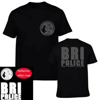 Franța Speciale de Elită a Forțelor de Poliție tricou Unitate GIGN Raid BRI Tricou Tricou Barbati din Bumbac cu Maneci Scurte de Design Reflectorizant Teuri de Sus
